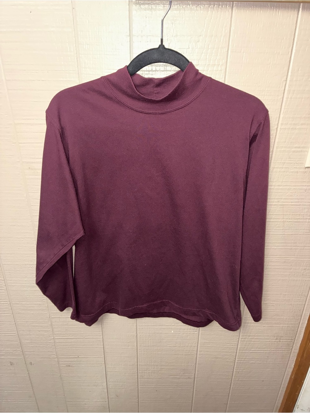 Christopher & Banks Plum Long Sleeve Mock Neck Top